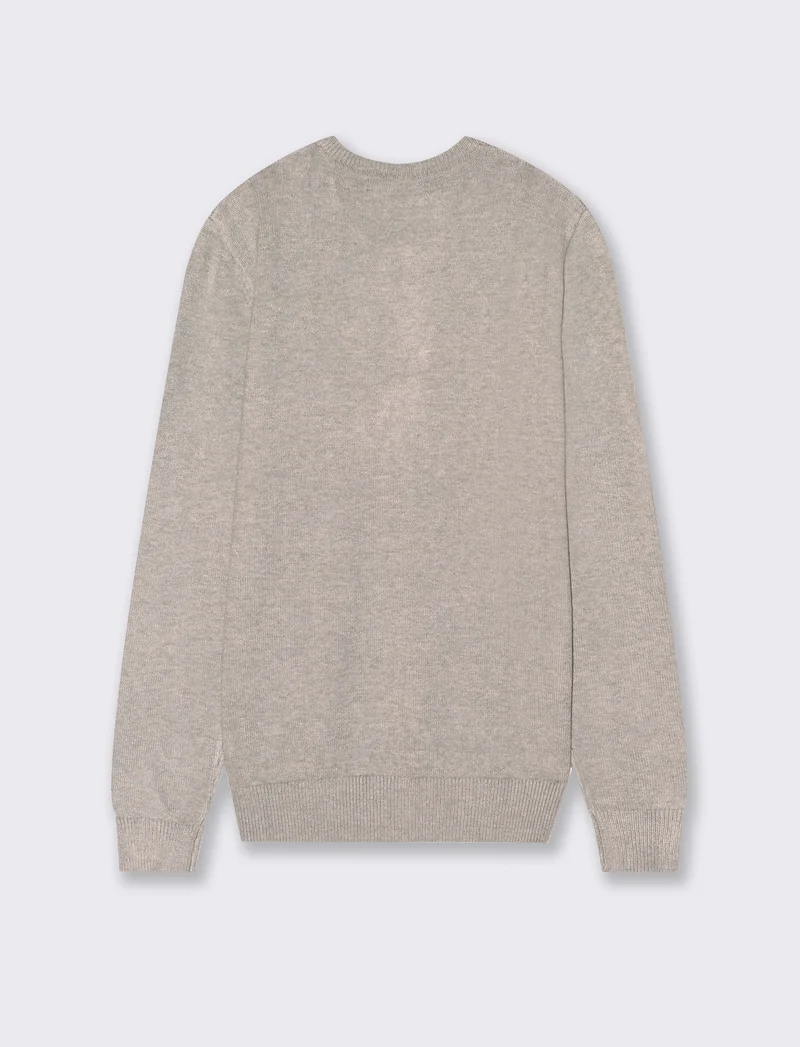 MAGLIA GIROCOLLO FILATO PREMIUM - Tortora melange