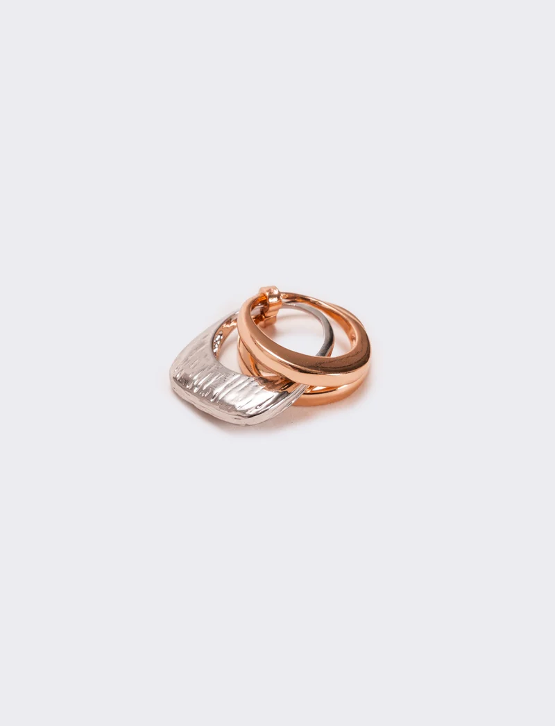 Card 3 pezzi anelli donna - Oro rosa