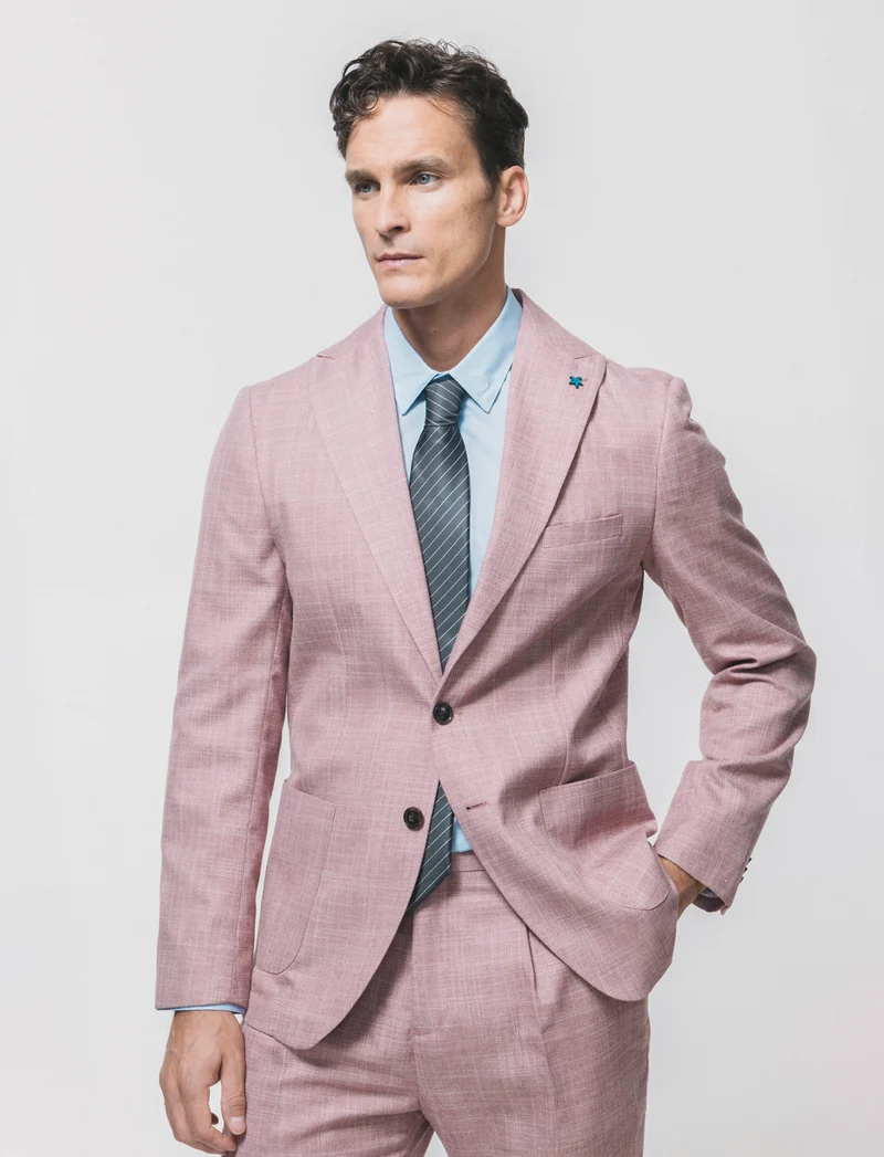 Blazer formale in tessuto strutturato - Corallo