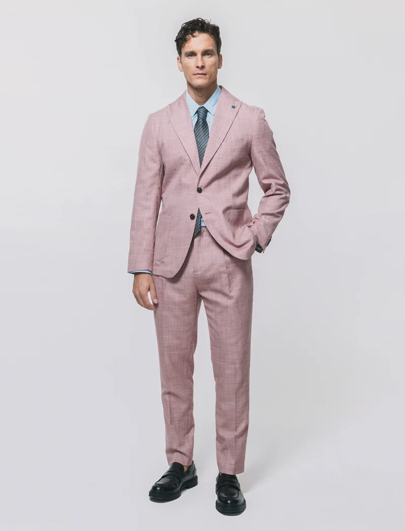 Blazer formale in tessuto strutturato - Corallo