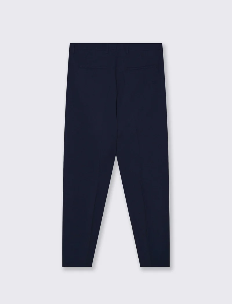Pantaloni Micro Waffel Formali Fit - Blu