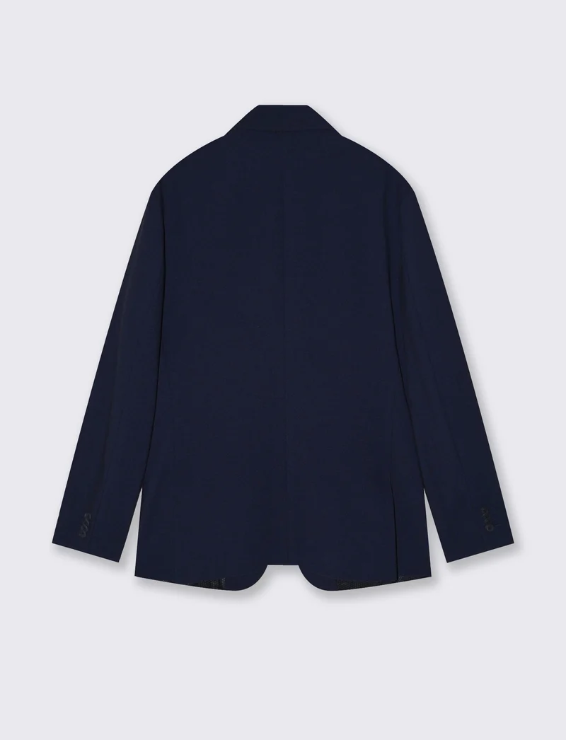 Blazer micro waffel formal fit elegante - Blu