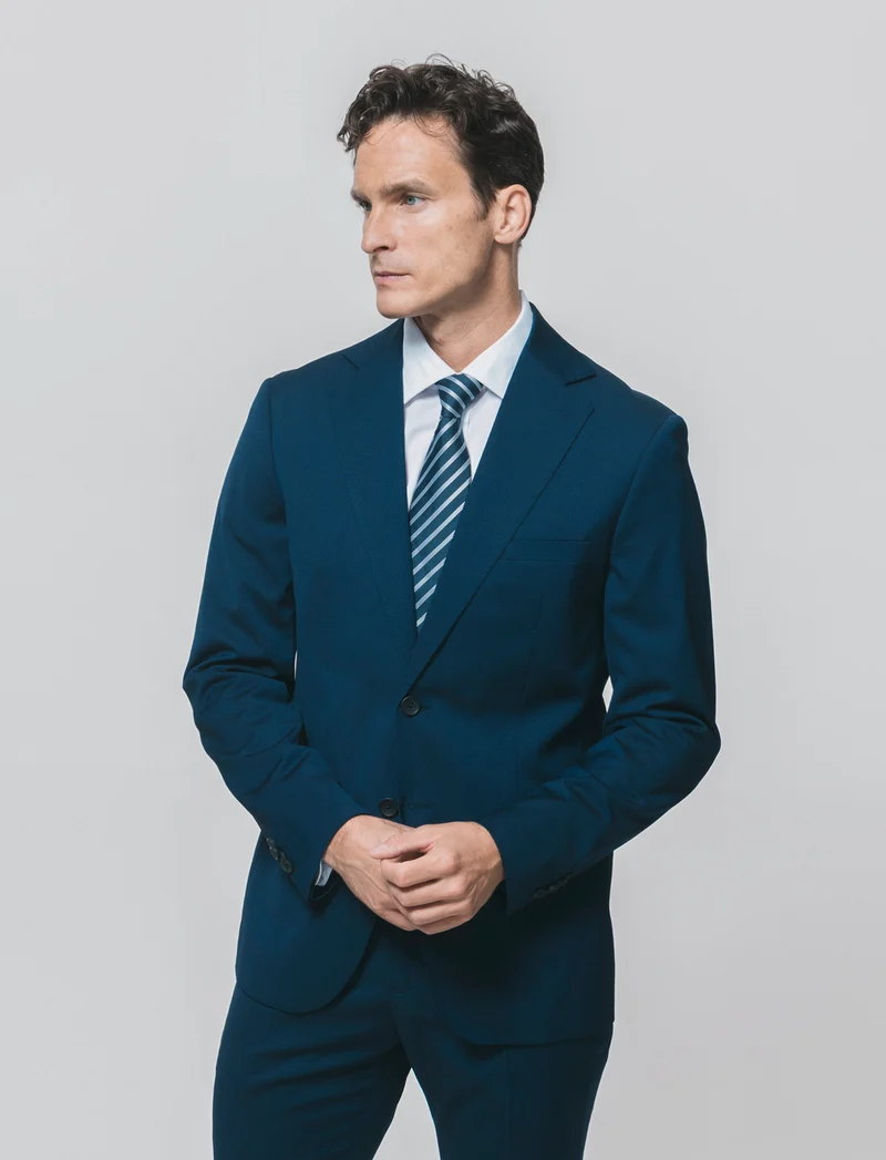 Blazer formal fit con dettagli eleganti - Blu