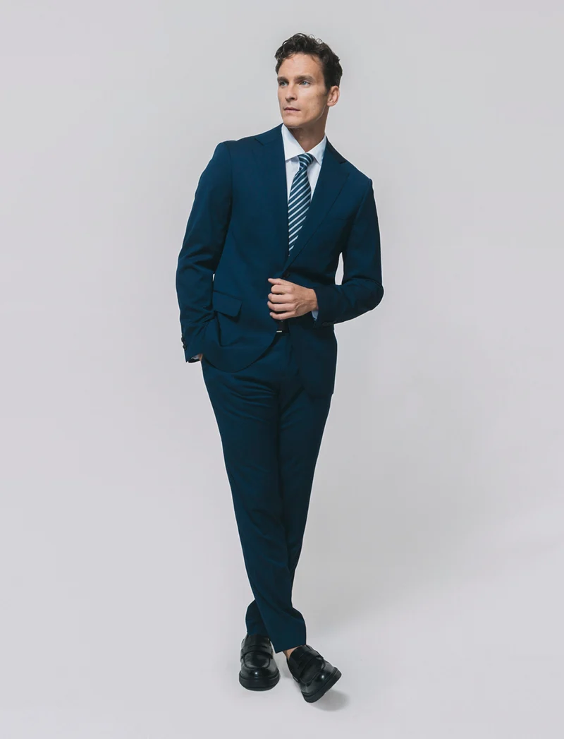Blazer formal fit con dettagli eleganti - Blu