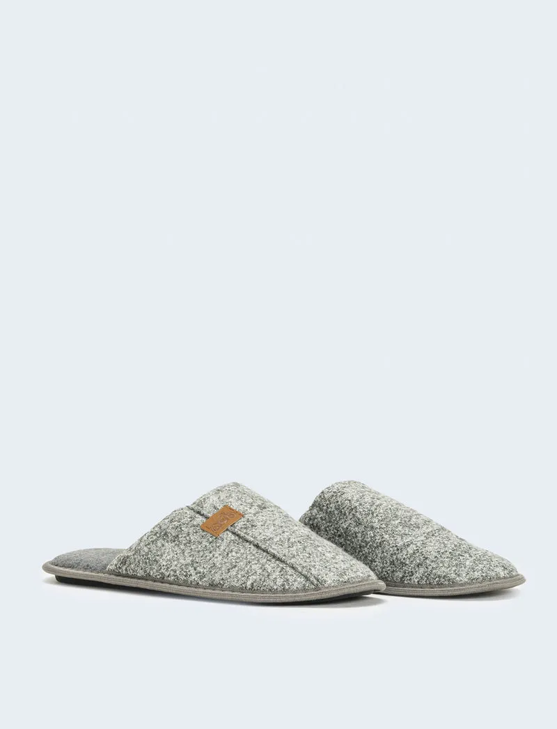 Pantofola da uomo con patch - Grigio