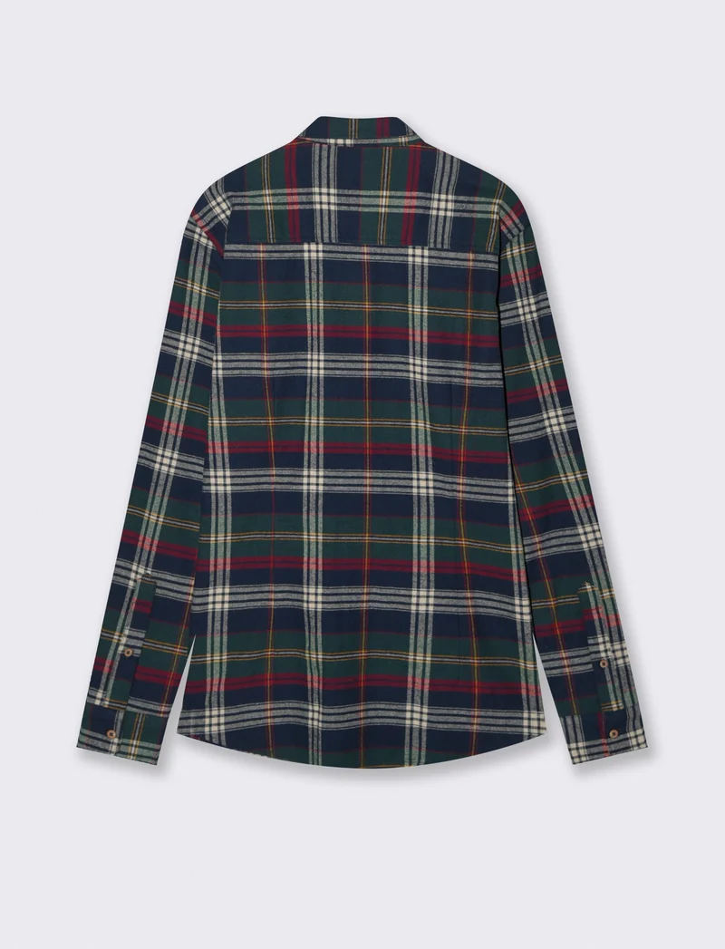 CAMICIA A QUADRI IN FLANELLA - Blu