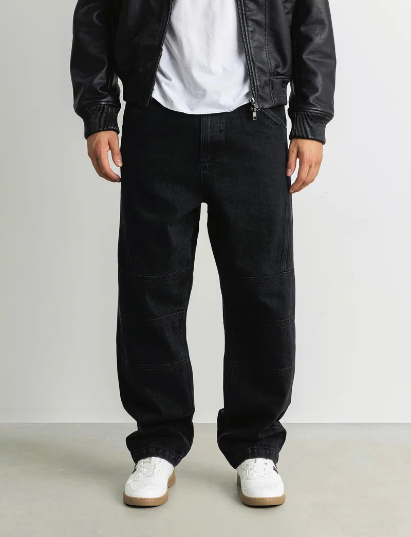 JEANS BIKER NERO EXTRA LOOSE FIT - Nero