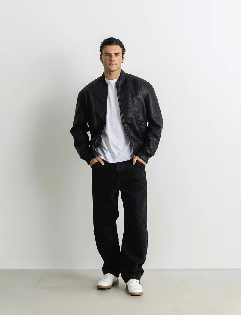 JEANS BIKER NERO EXTRA LOOSE FIT - Nero