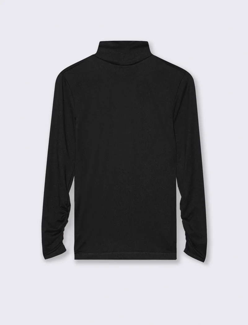 MAGLIA COLLO ALTO MANICA LUNGA BASIC - Nero