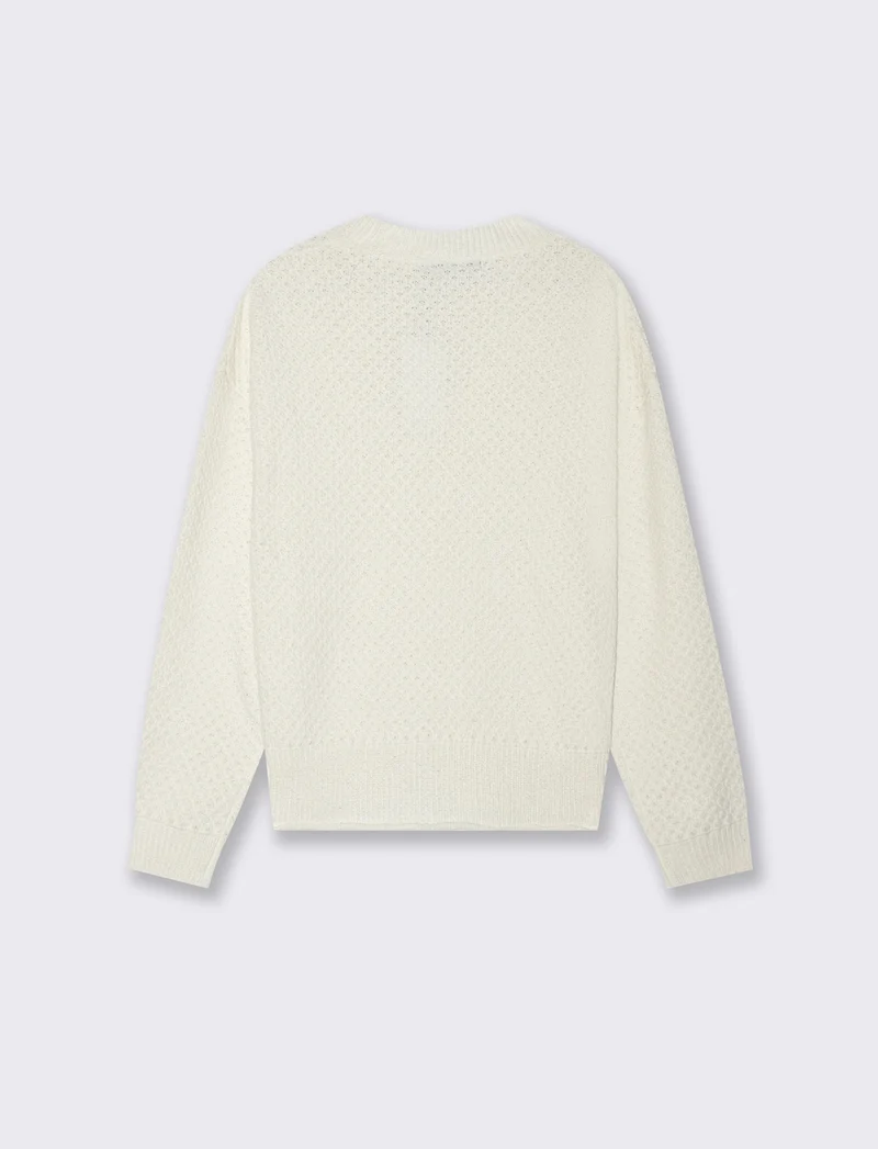 PULLOVER IN CINIGLIA OPACA - Avorio