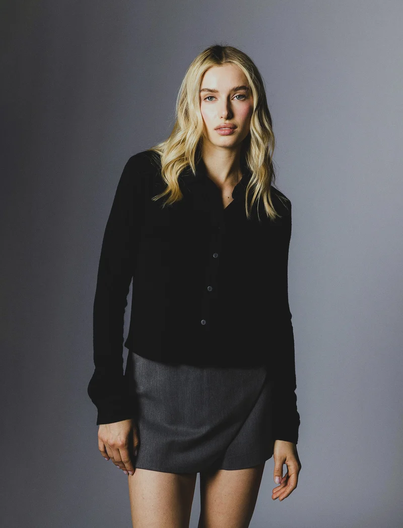 CAMICIA IN MAGLINA - Nero