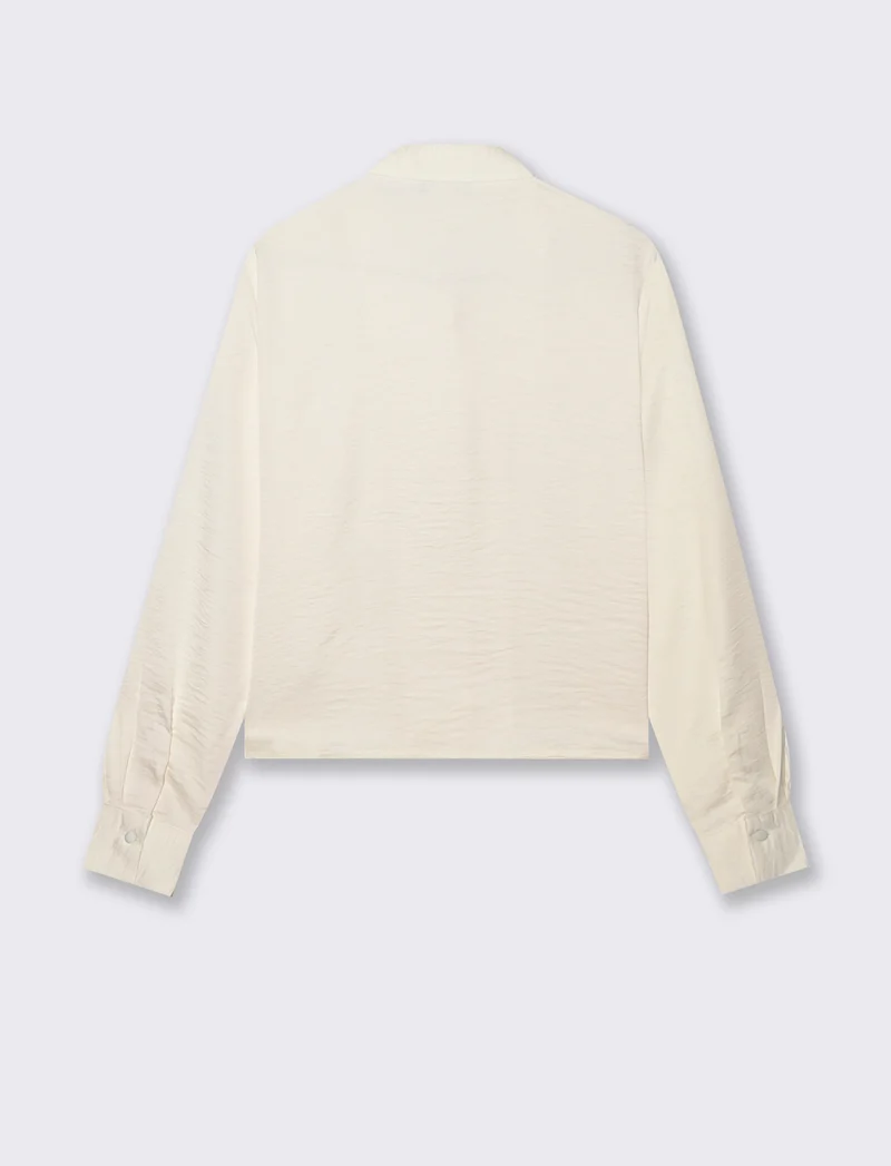 Camicia Crop Manica Lunga - Avorio
