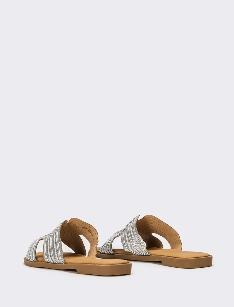 Mule laminata da donna - Argento