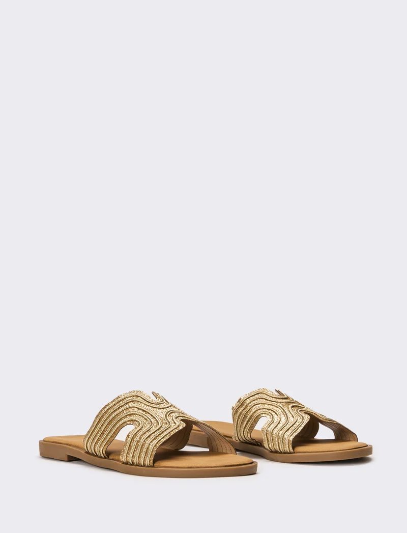 Mule laminata da donna - Oro