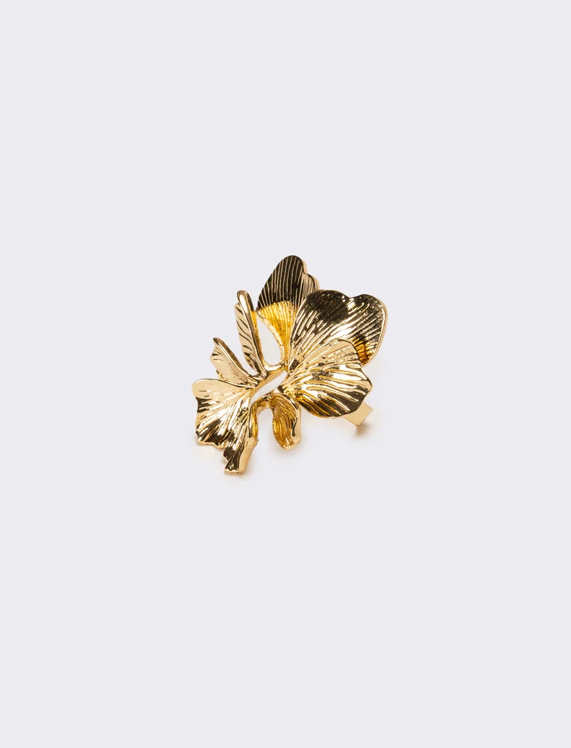 Anello donna con fiore - Oro