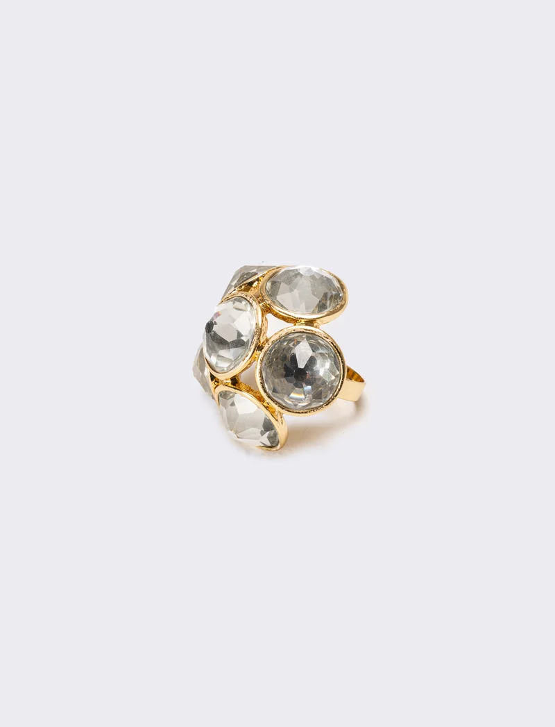 Anello donna con pietre grandi - Oro