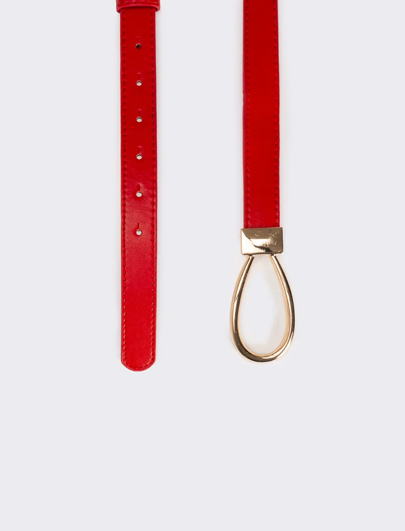 Cintura donna con fibbia goccia - Rosso