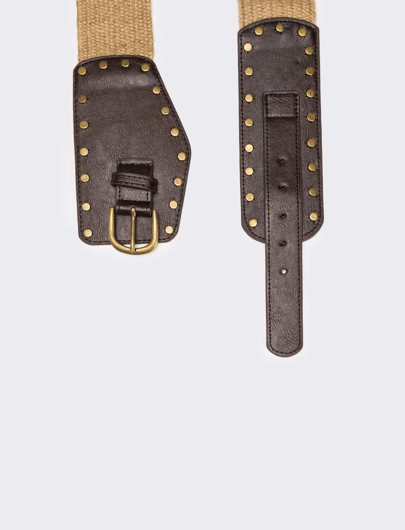 Cintura elastica donna modello country - Marrone