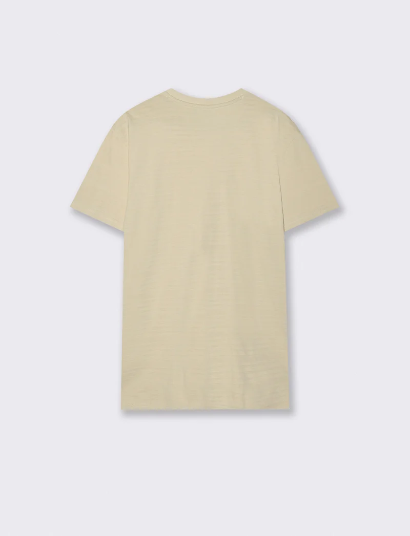 T-shirt girocollo jacquard righe - Beige ecru