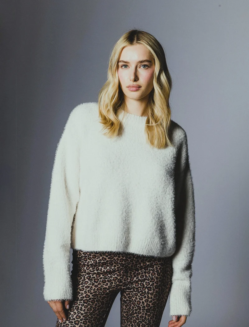 PULLOVER IN CINIGLIA OPACA - Avorio