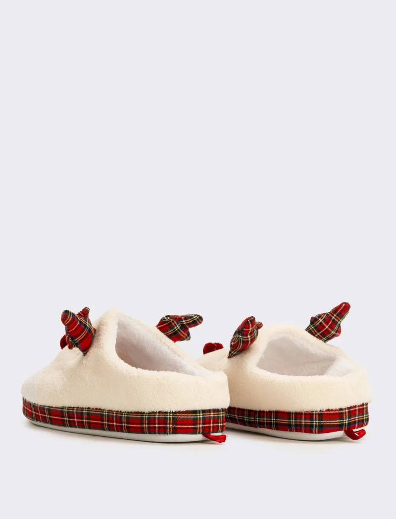 Pantofola natalizia da donna - Beige