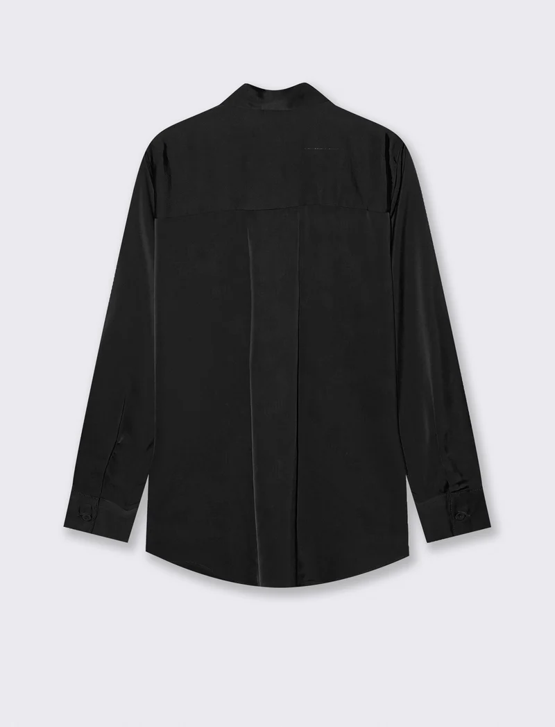 CAMICIA IN SATIN - Nero