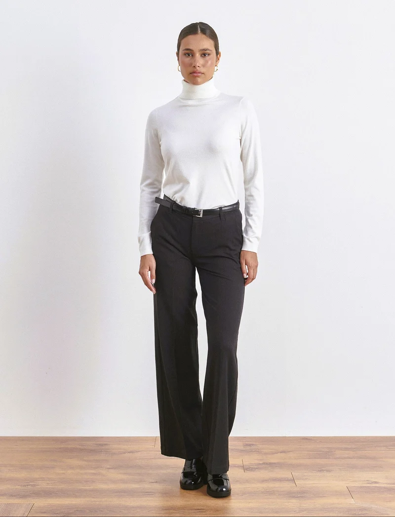 PANTALONE CON CINTURA - Grigio mel.