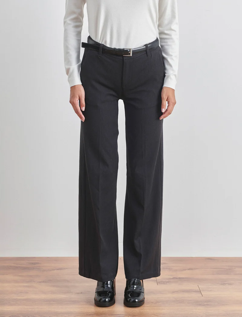 PANTALONE CON CINTURA - Grigio mel.