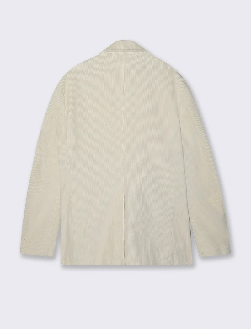 GIACCONE IN VELLUTO A COSTE DOPPIO PETTO - Beige ecru