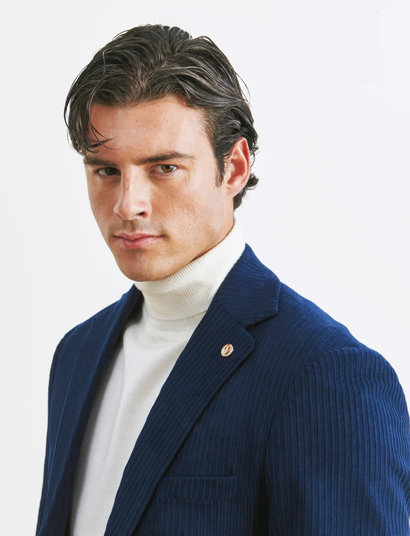 BLAZER IN VELLUTO DA COMPLETO FORMAL FIT - Blu