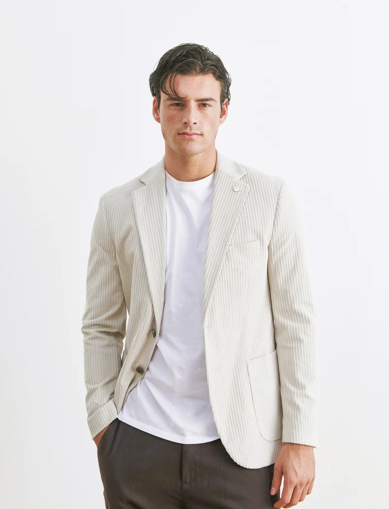 BLAZER IN VELLUTO DA COMPLETO FORMAL FIT - Beige