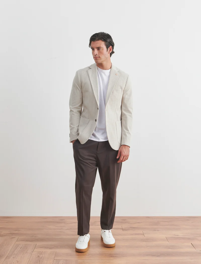 BLAZER IN VELLUTO DA COMPLETO FORMAL FIT - Beige