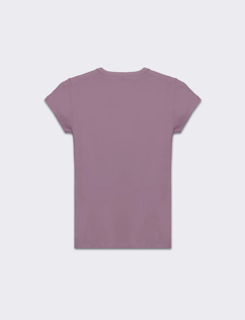 T-shirt basica manica corta da donna - Lilla