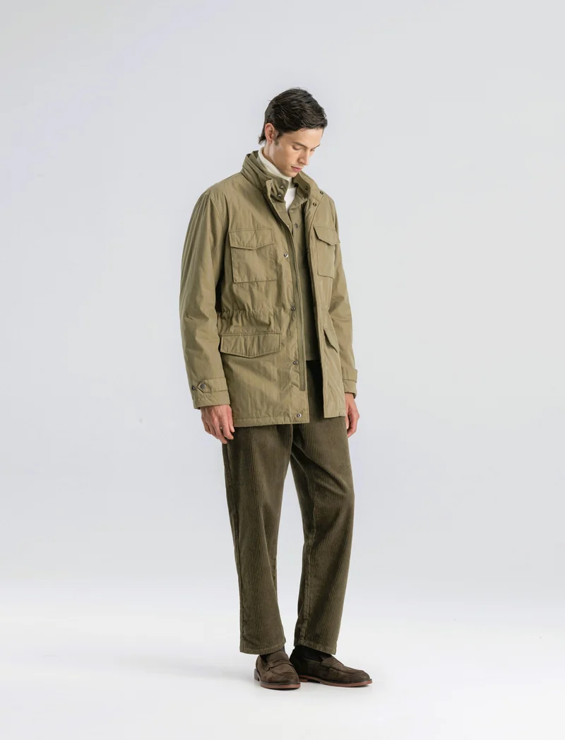 GIACCA SAHARIANA CON GILET INTERNO - Verde oliva