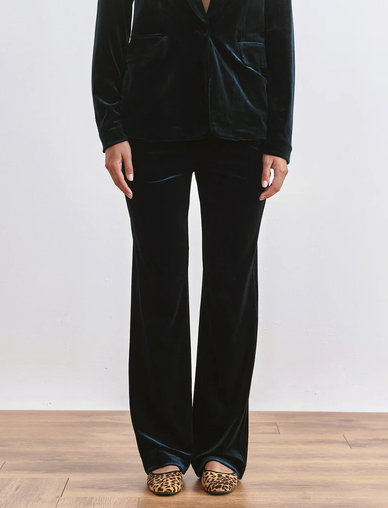 PANTALONE IN VELLUTO - Verde scuro