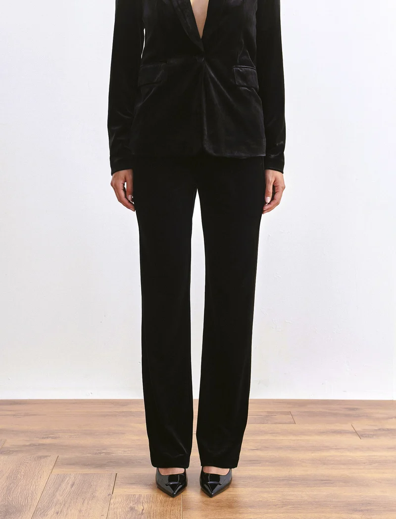 PANTALONE IN VELLUTO - Nero