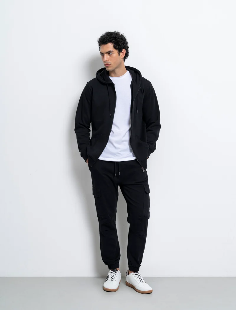 Pantaloni cargo slim fit da uomo - Nero