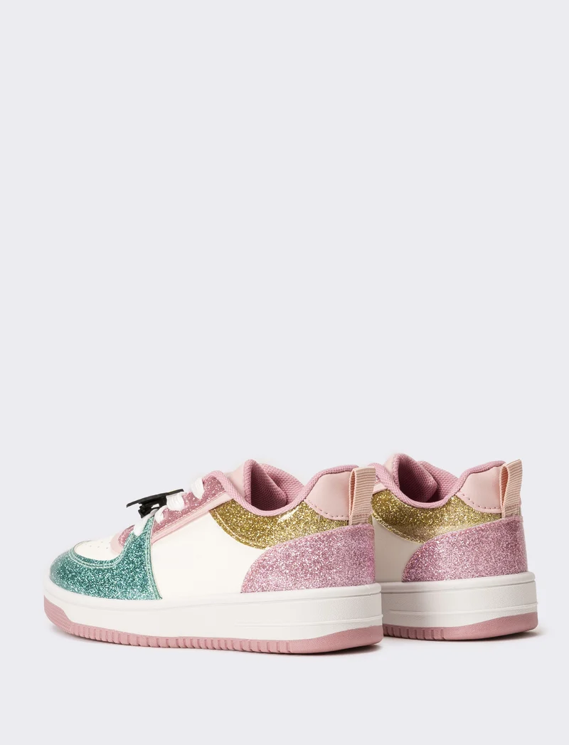 Sneakers glitterata da bambina - Bianco