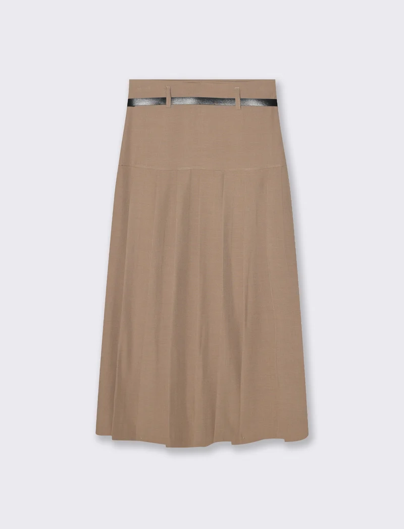 GONNA CON CINTURA - Grigio fango