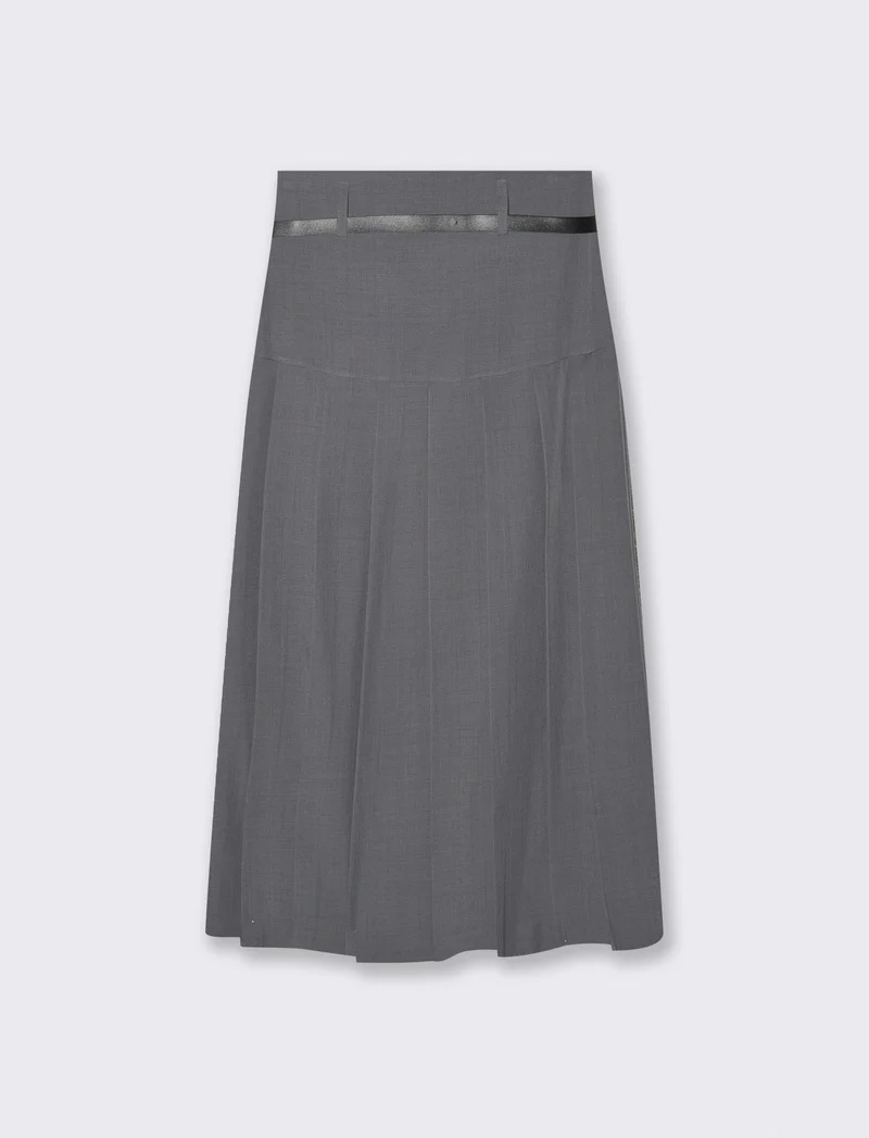 GONNA CON CINTURA - Grigio