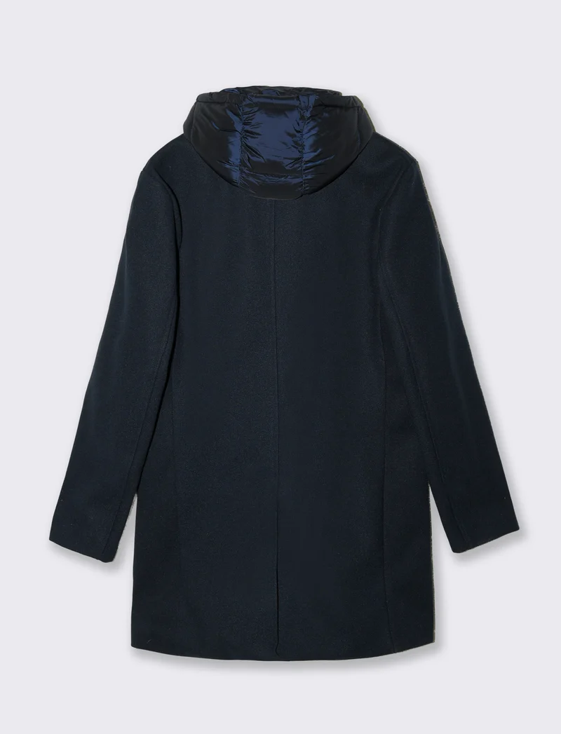 CAPPOTTO FINTO DOPPIO CAPO - Blu melange
