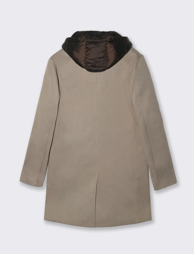 CAPPOTTO FINTO DOPPIO CAPO - Beige melange