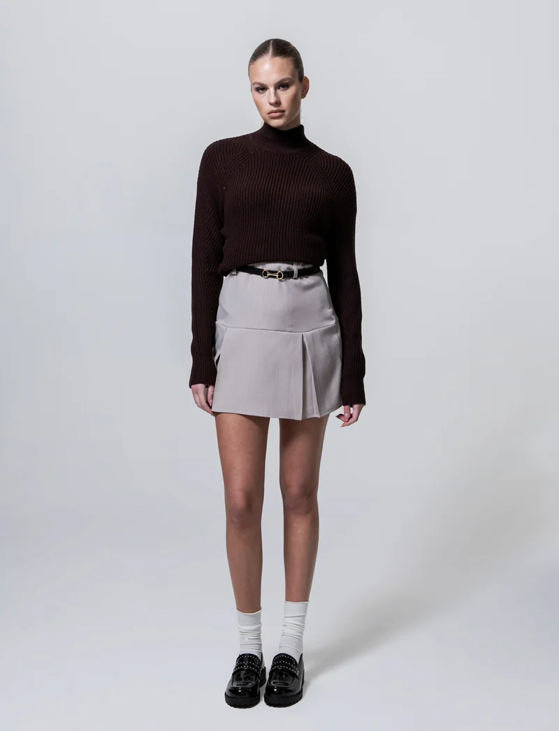 GONNA CON CINTURA - Beige