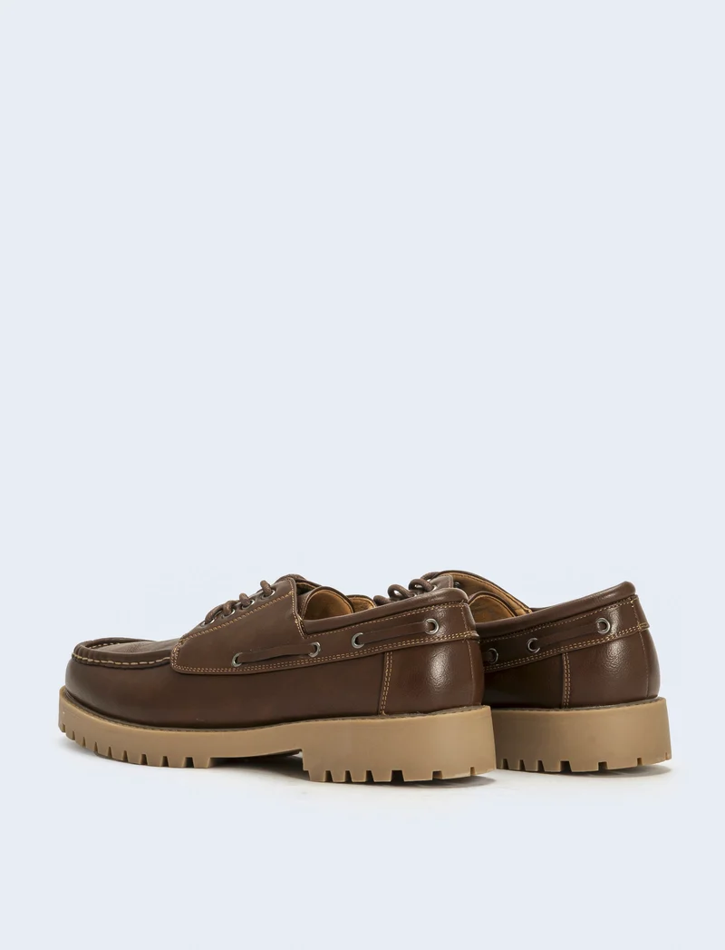 Scarpa stringata da uomo modello ingegnere - Marrone