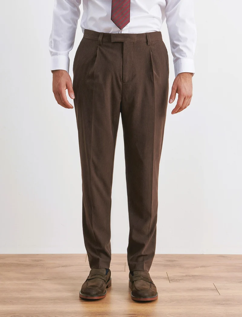 PANTALONI IN VELLUTO DA COMPLETO FORMAL FIT - Moro