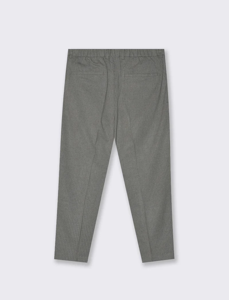 PANTALONI CHINO GESSATI EASY FORMAL FIT - Grigio mel.