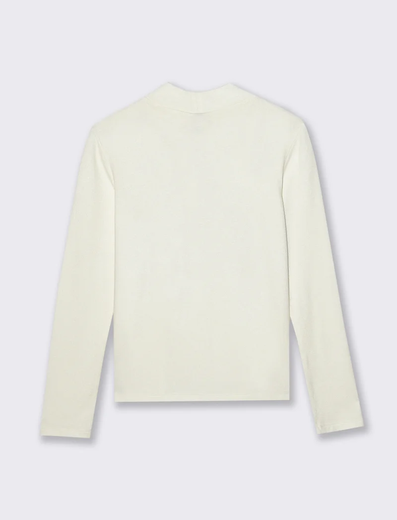 T-SHIRT BASICA MEZZO COLLO - Avorio
