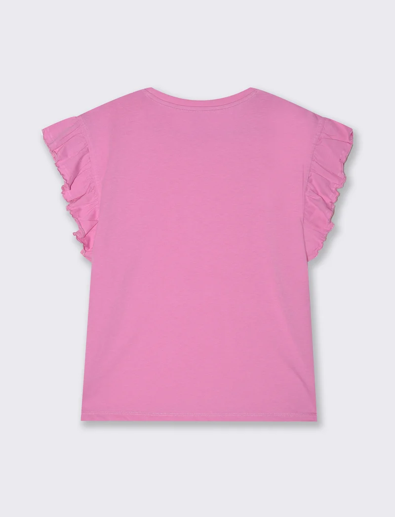 T-shirt con rouches da donna - Rosa