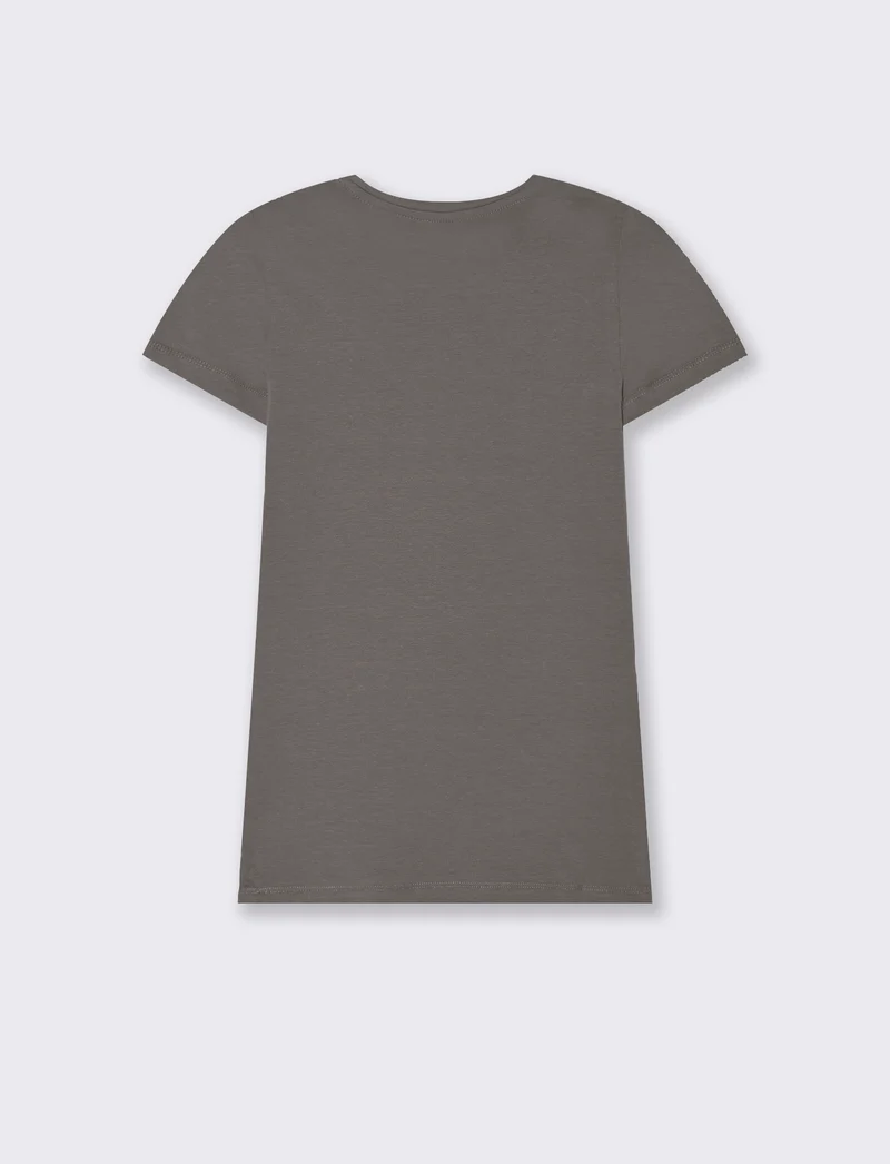T-shirt basica da donna - Grigio piombo
