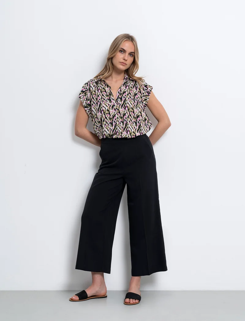 Pantalone culotte da donna - Nero